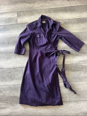 Converse Purple Wrap Midi Dress Perfect for Game Day!